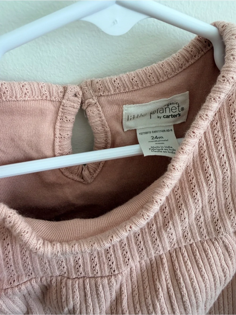 Ribbed Ruffle Baby Rompers - Dusty Blue & Blush Pink 24 mos